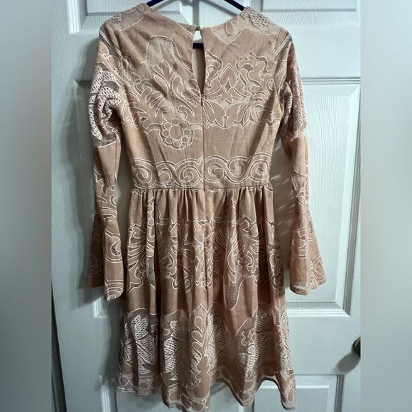 Altr'd State Nude Embroidered Mini Dress S : S Runs Small - Picture 2 of 4